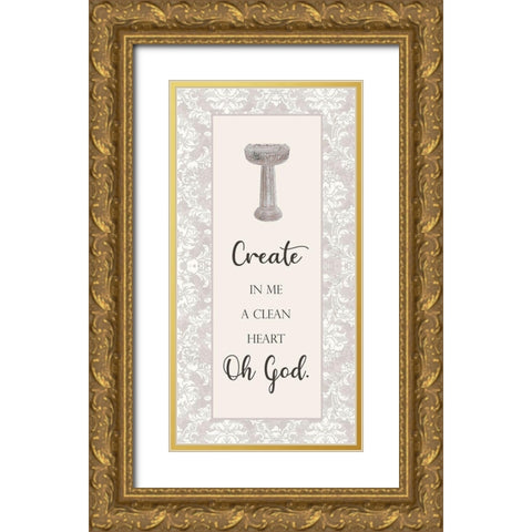 Create a Clean Heart Gold Ornate Wood Framed Art Print with Double Matting by Brown, Denise