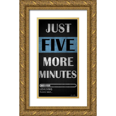 Just Five More Minutes Gold Ornate Wood Framed Art Print with Double Matting by Brown, Denise