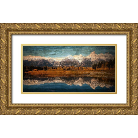 Mountain Reflection 2 Gold Ornate Wood Framed Art Print with Double Matting by Brown, Denise