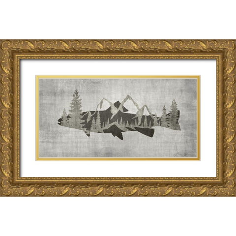 Mountain Trout 2 Gold Ornate Wood Framed Art Print with Double Matting by Brown, Denise