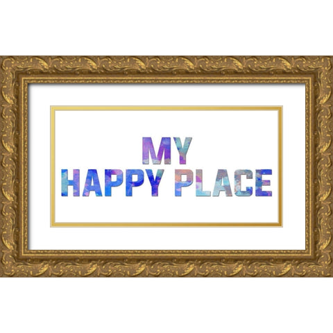 My Happy Place 2 Gold Ornate Wood Framed Art Print with Double Matting by Brown, Denise