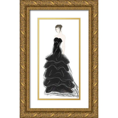 Fashion Week 2 v2 Gold Ornate Wood Framed Art Print with Double Matting by Brown, Denise