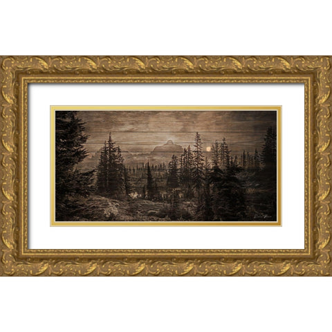 Lodge View Gold Ornate Wood Framed Art Print with Double Matting by Brown, Denise