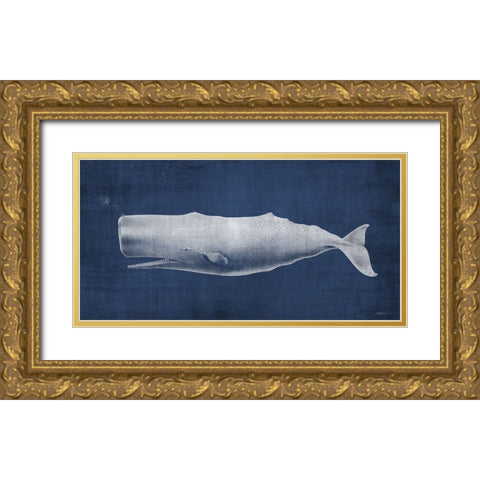 Whale 1 V2 Gold Ornate Wood Framed Art Print with Double Matting by Brown, Denise