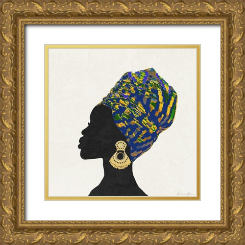 Kente 2 Gold Ornate Wood Framed Art Print with Double Matting by Brown, Denise