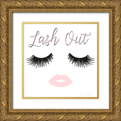 Lash out Gold Ornate Wood Framed Art Print with Double Matting by Brown, Denise