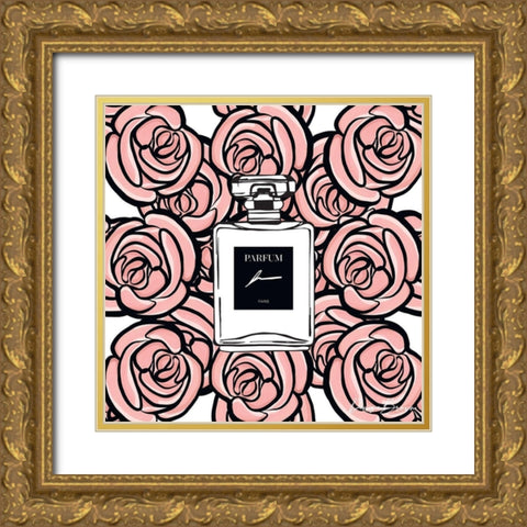 Parfum Gold Ornate Wood Framed Art Print with Double Matting by Brown, Denise