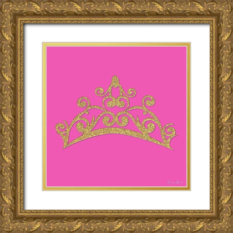 Princess Crown Gold Ornate Wood Framed Art Print with Double Matting by Brown, Denise