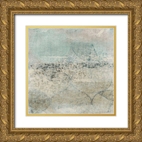 Geo Abstract Gold Ornate Wood Framed Art Print with Double Matting by Brown, Denise