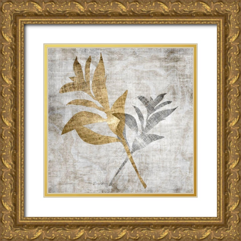 Modern Foliage 4 Gold Ornate Wood Framed Art Print with Double Matting by Brown, Denise