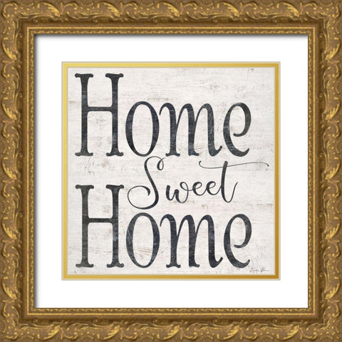 Home Sweet Home Gold Ornate Wood Framed Art Print with Double Matting by Brown, Denise