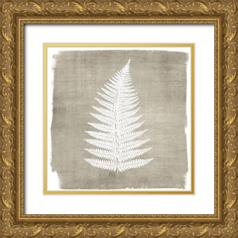 Natures Fern 1 Gold Ornate Wood Framed Art Print with Double Matting by Brown, Denise