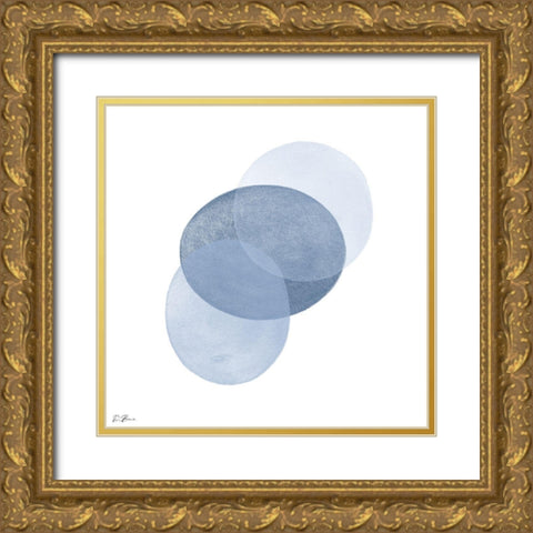 Blue Overlay 1 Gold Ornate Wood Framed Art Print with Double Matting by Brown, Denise