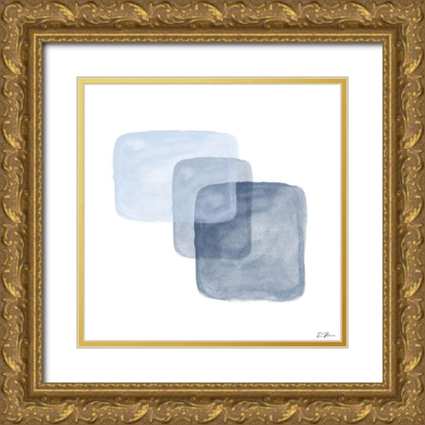 Blue Overlay 2 Gold Ornate Wood Framed Art Print with Double Matting by Brown, Denise