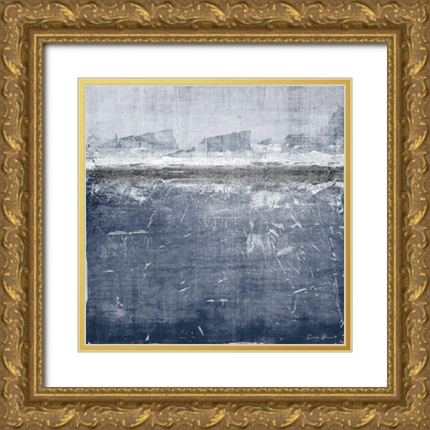Navy Hue 2 Gold Ornate Wood Framed Art Print with Double Matting by Brown, Denise