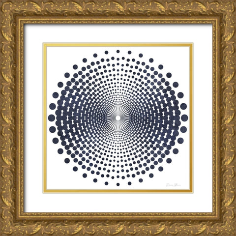Dark Geometric Circles 2 Gold Ornate Wood Framed Art Print with Double Matting by Brown, Denise