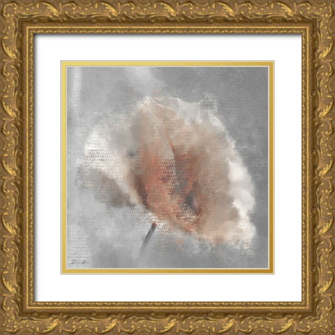 Single Poppy 1 Gold Ornate Wood Framed Art Print with Double Matting by Brown, Denise