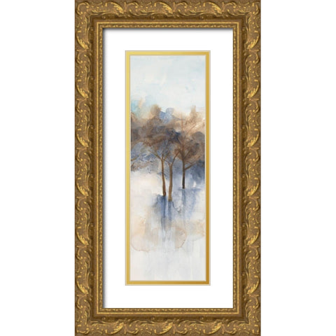 Misty Forest 3 Gold Ornate Wood Framed Art Print with Double Matting by Charest, Doris