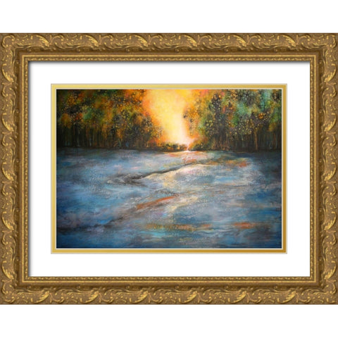 Early Morning Gold Ornate Wood Framed Art Print with Double Matting by Charest, Doris