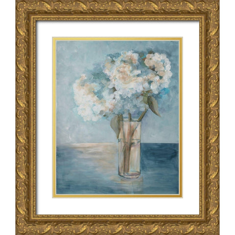 Serenity Flowers 1 Gold Ornate Wood Framed Art Print with Double Matting by Charest, Doris