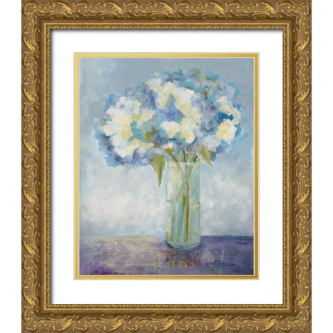 Blue On Blue Gold Ornate Wood Framed Art Print with Double Matting by Charest, Doris