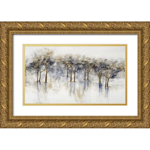 Misty Woods 1 Gold Ornate Wood Framed Art Print with Double Matting by Charest, Doris