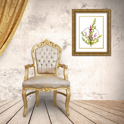 Floral Peace Gold Ornate Wood Framed Art Print with Double Matting by Charest, Doris