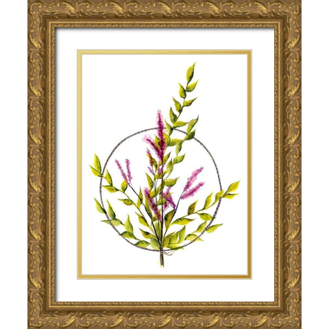 Floral Peace Gold Ornate Wood Framed Art Print with Double Matting by Charest, Doris