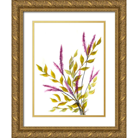 Free Floral Gold Ornate Wood Framed Art Print with Double Matting by Charest, Doris