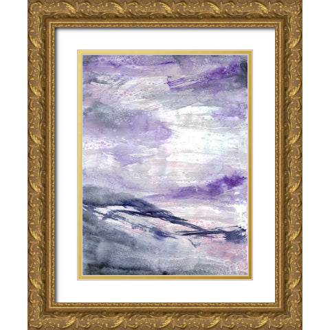 Purple Wind 1 Gold Ornate Wood Framed Art Print with Double Matting by Charest, Doris
