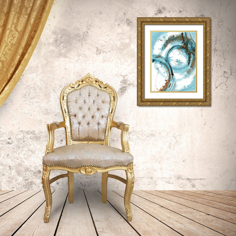 Blue Blowout 2 Gold Ornate Wood Framed Art Print with Double Matting by Charest, Doris