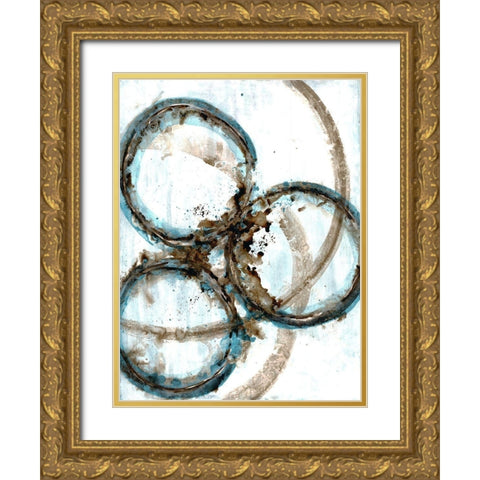 Blue Blowout 3 Gold Ornate Wood Framed Art Print with Double Matting by Charest, Doris