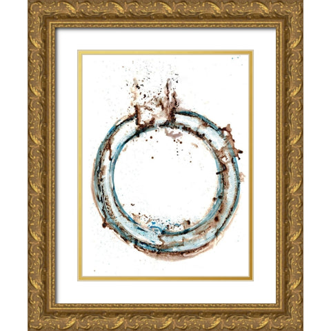 Blue Blowout 4 Gold Ornate Wood Framed Art Print with Double Matting by Charest, Doris