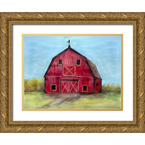 Relaxing Barn 2 Gold Ornate Wood Framed Art Print with Double Matting by Charest, Doris