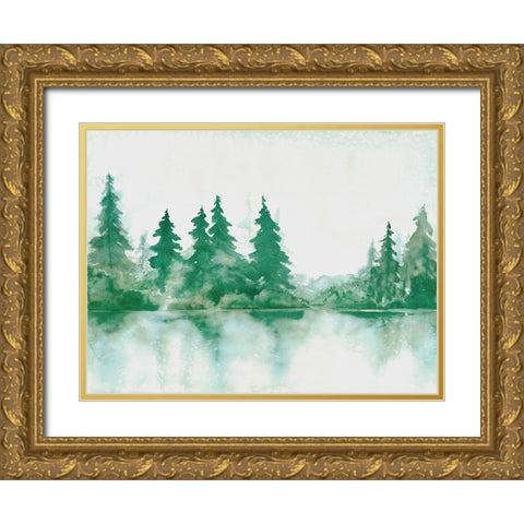 Green Day Gold Ornate Wood Framed Art Print with Double Matting by Charest, Doris