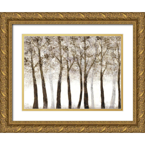 Wooded Grove Gold Ornate Wood Framed Art Print with Double Matting by Charest, Doris
