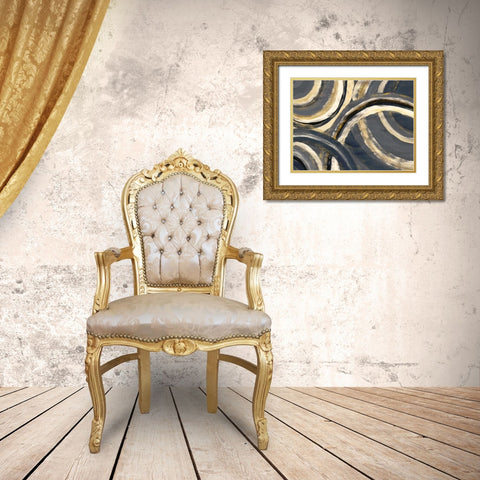 Semi Circles Gold Ornate Wood Framed Art Print with Double Matting by Charest, Doris