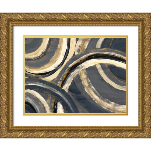Semi Circles Gold Ornate Wood Framed Art Print with Double Matting by Charest, Doris
