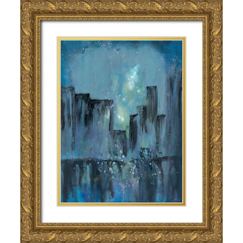 City Nights 1 Gold Ornate Wood Framed Art Print with Double Matting by Charest, Doris