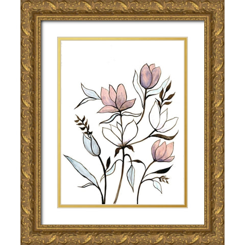 Rising Sprout 2 Gold Ornate Wood Framed Art Print with Double Matting by Charest, Doris