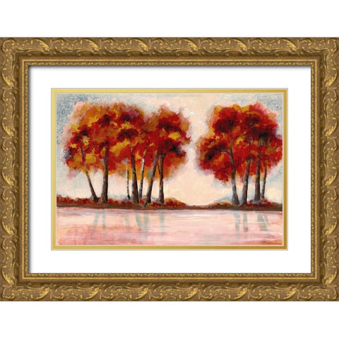 Fall Foliage 2 Gold Ornate Wood Framed Art Print with Double Matting by Charest, Doris