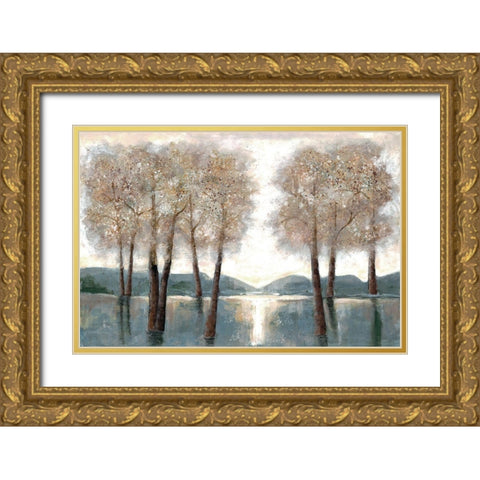 Approaching Woods Gold Ornate Wood Framed Art Print with Double Matting by Charest, Doris