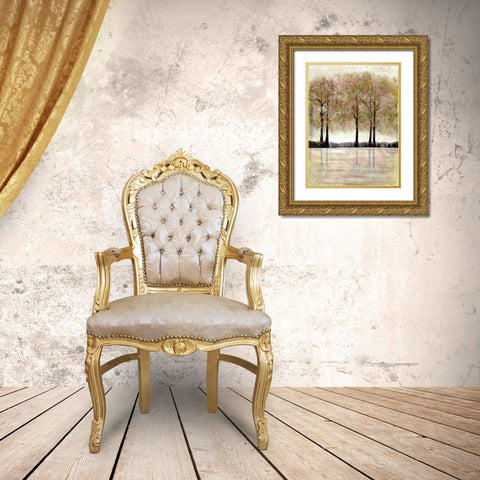 Serene Forest Gold Ornate Wood Framed Art Print with Double Matting by Charest, Doris