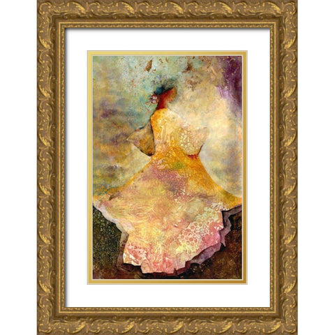 Flourished Dancer 2 Gold Ornate Wood Framed Art Print with Double Matting by Charest, Doris