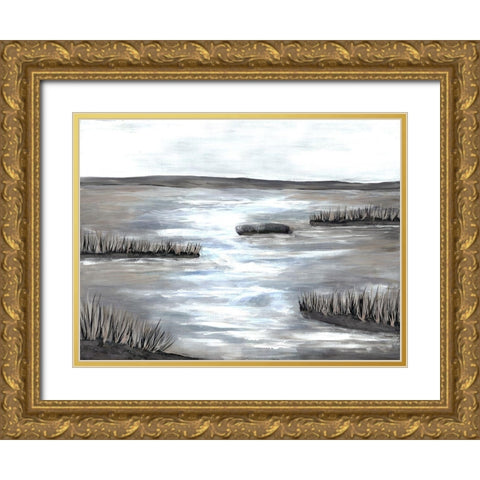 Marsh Scene Gold Ornate Wood Framed Art Print with Double Matting by Charest, Doris