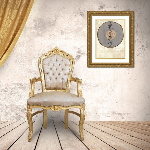Oriental Disk 1 Gold Ornate Wood Framed Art Print with Double Matting by Charest, Doris