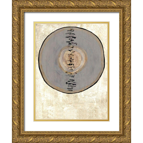 Oriental Disk 1 Gold Ornate Wood Framed Art Print with Double Matting by Charest, Doris