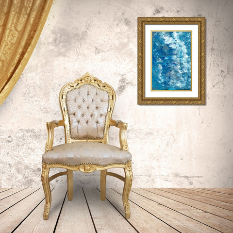 Relentless Flow Gold Ornate Wood Framed Art Print with Double Matting by Charest, Doris
