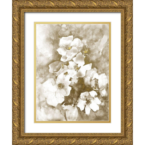 Lustrous Florals 1 Gold Ornate Wood Framed Art Print with Double Matting by Charest, Doris