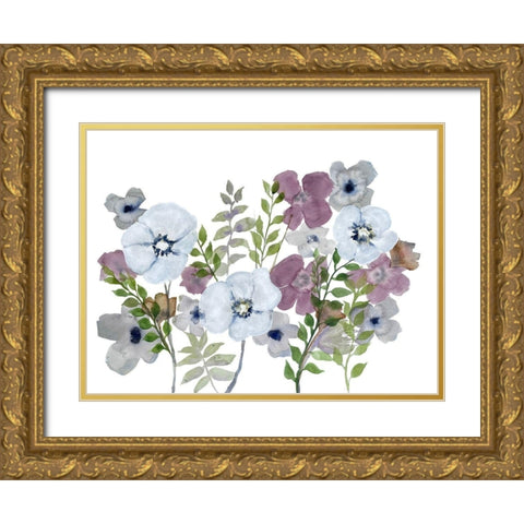 Floral Gossip 3 Gold Ornate Wood Framed Art Print with Double Matting by Charest, Doris